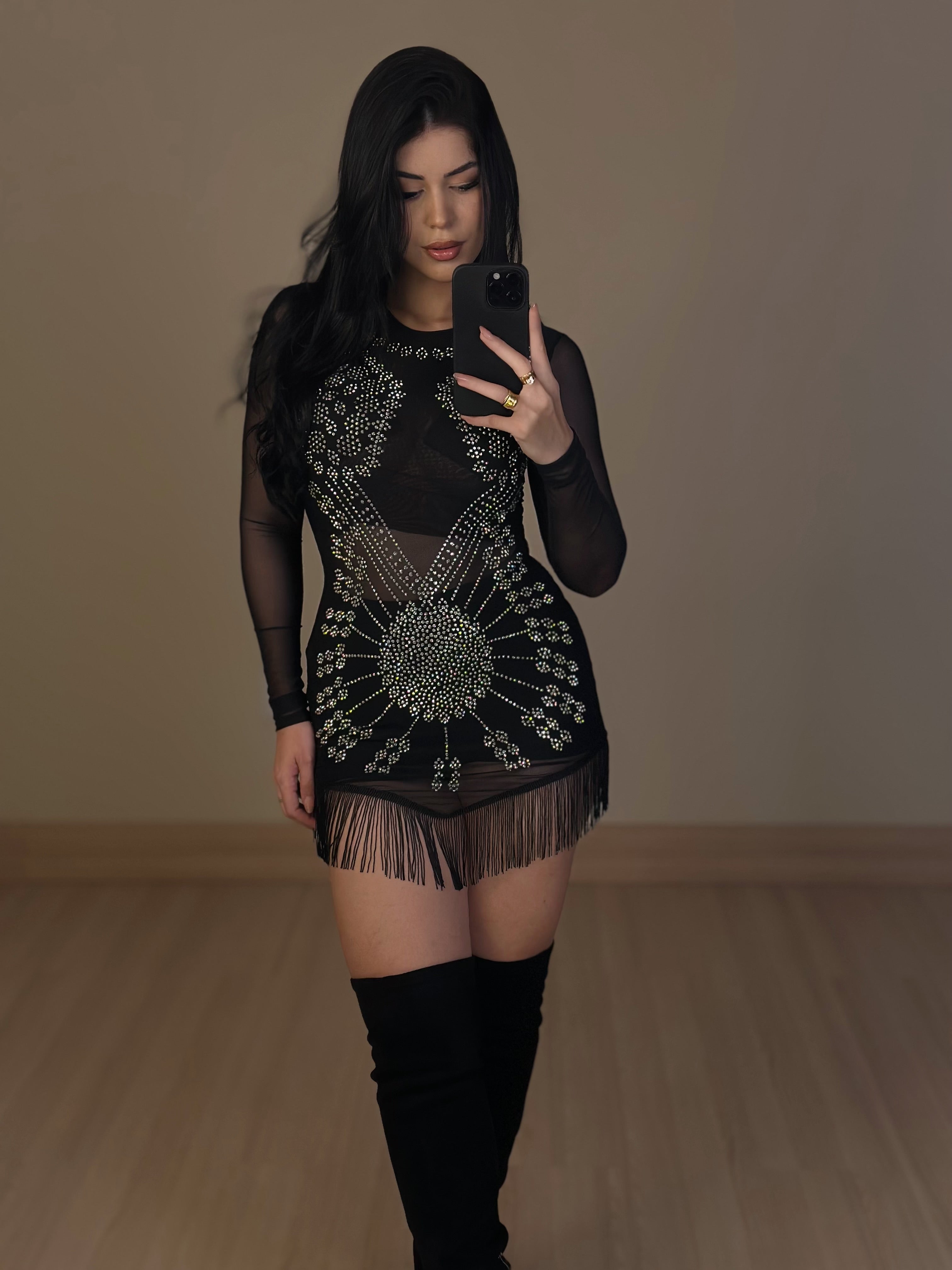 Vestido Texas Tule - Preto/ Tamanho Unico