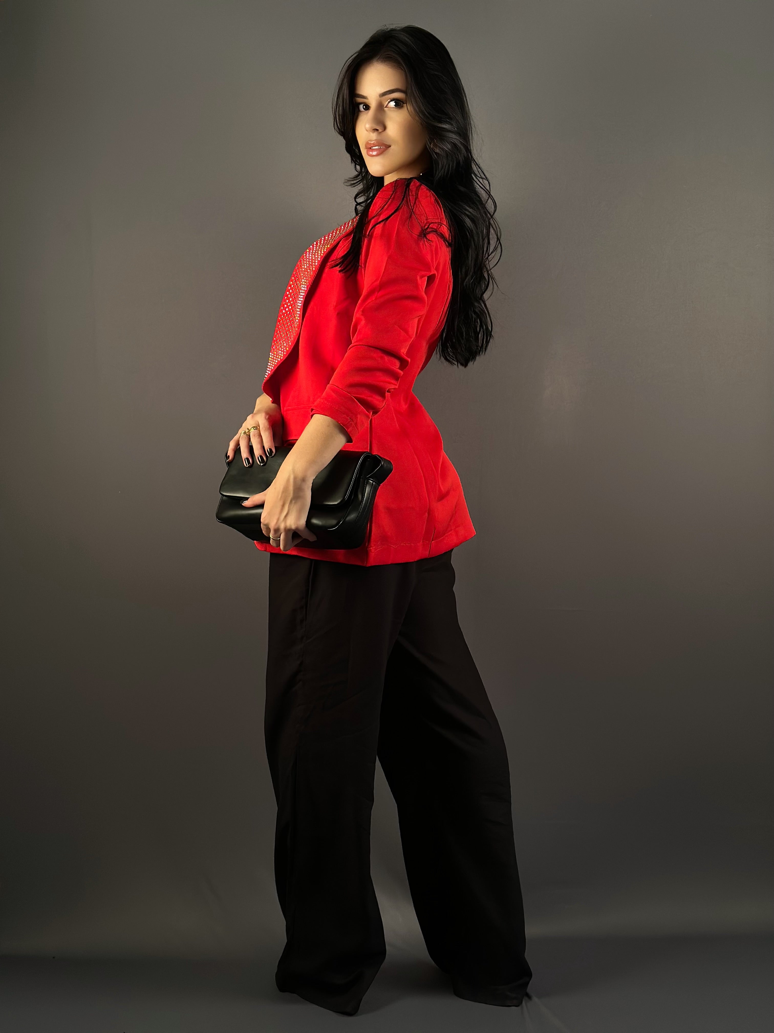 BLAZER VERMELHO COM BRILHO - VERMELHO - G