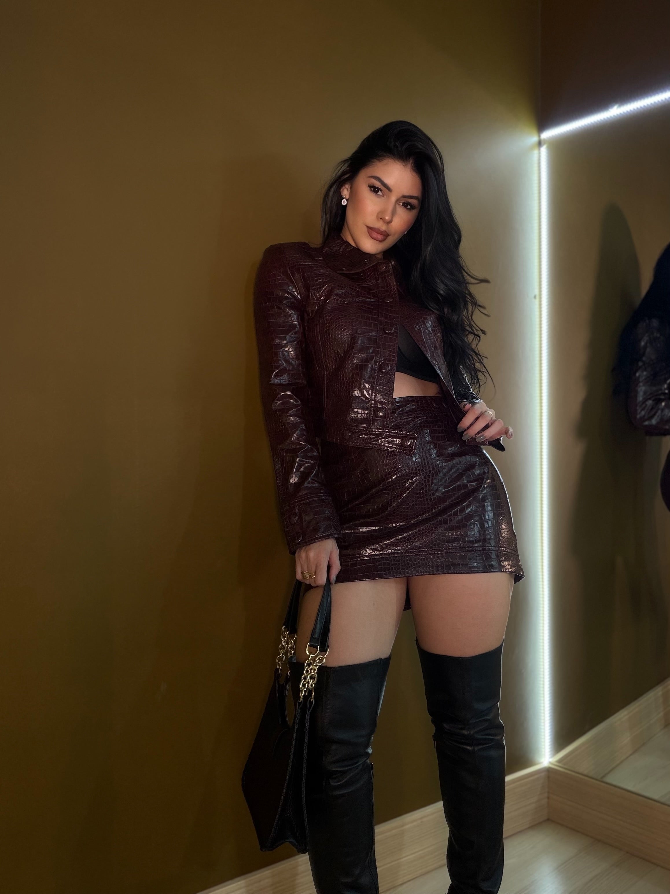 Conjunto Croco Luxe- Vinho
