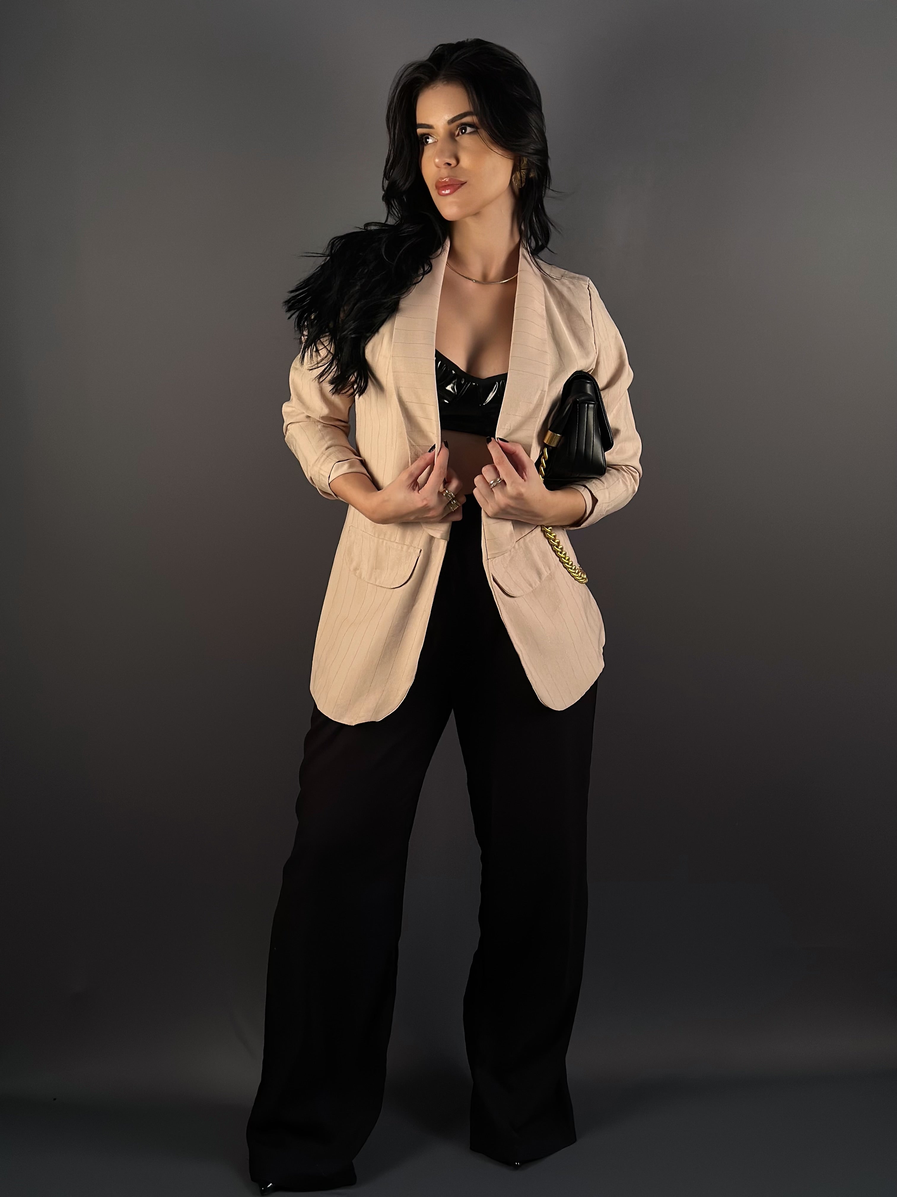 BLAZER RISCO DE GIZ - BEGE - M