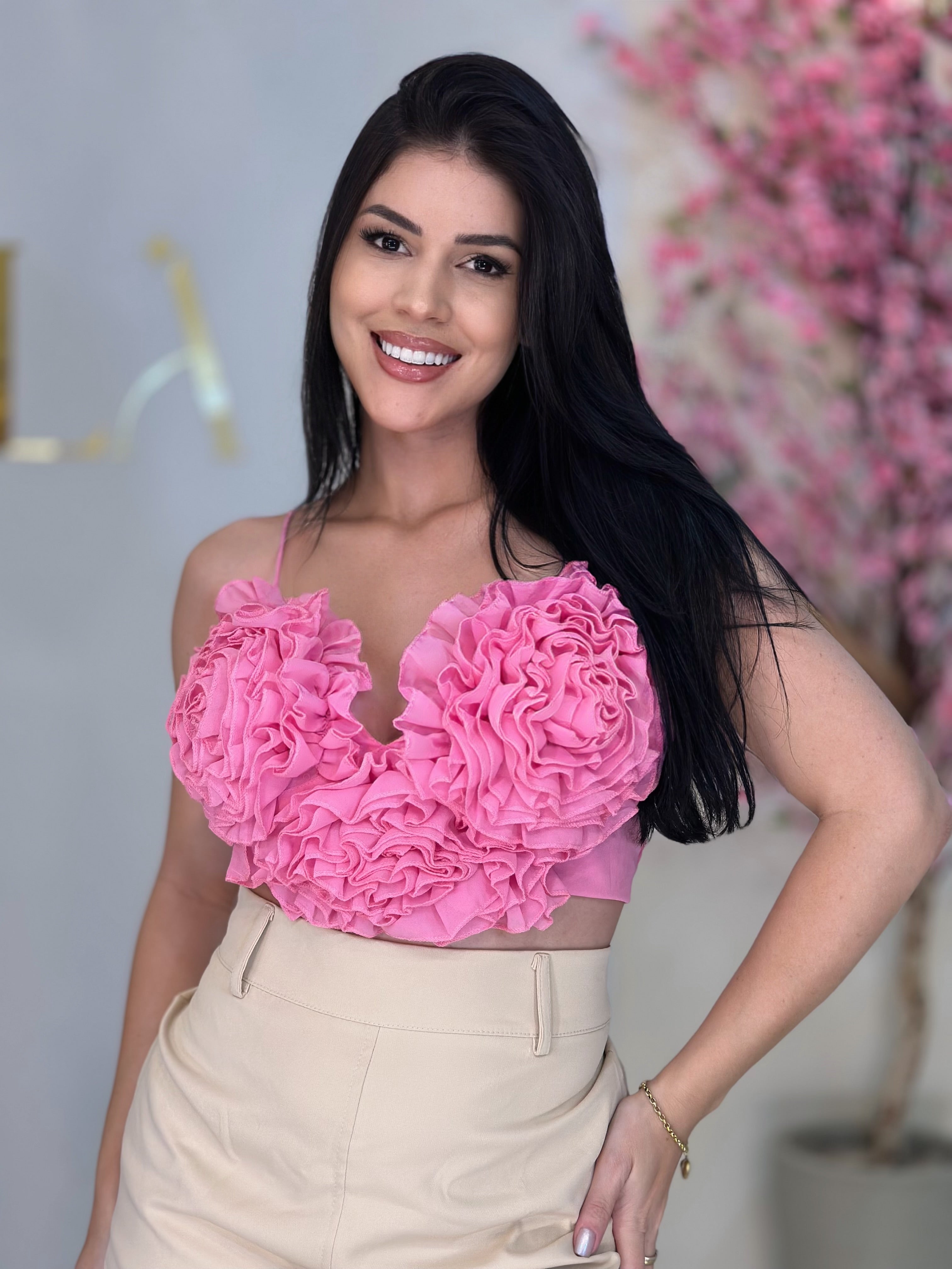 CROPPED LOVE BABADO - ROSA - G