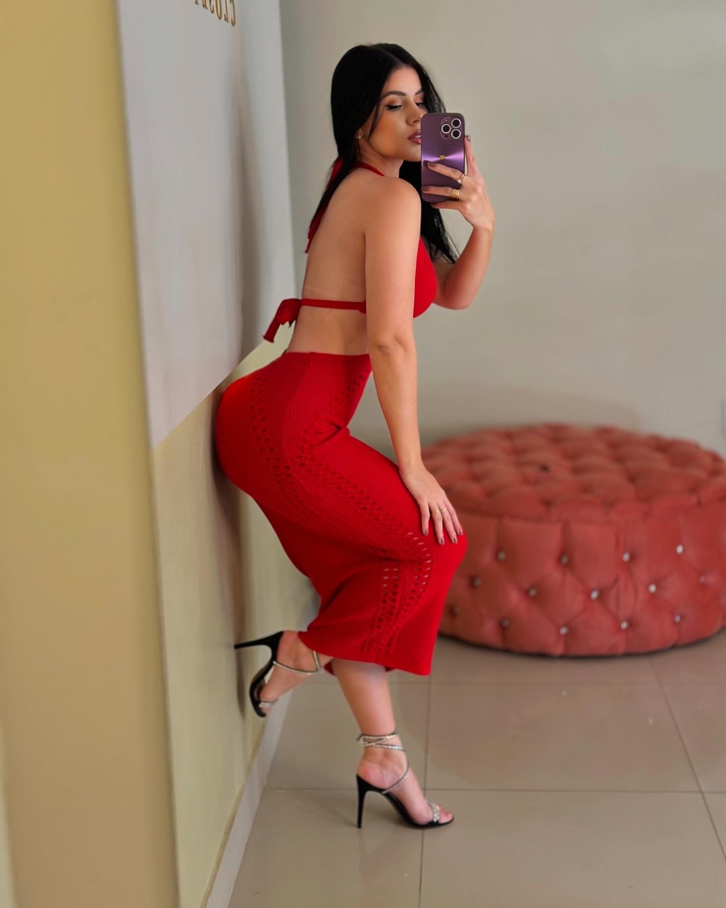 VESTIDO TRICÔ JÚLIA - VERMELHO - TAMANHO ÚNICO