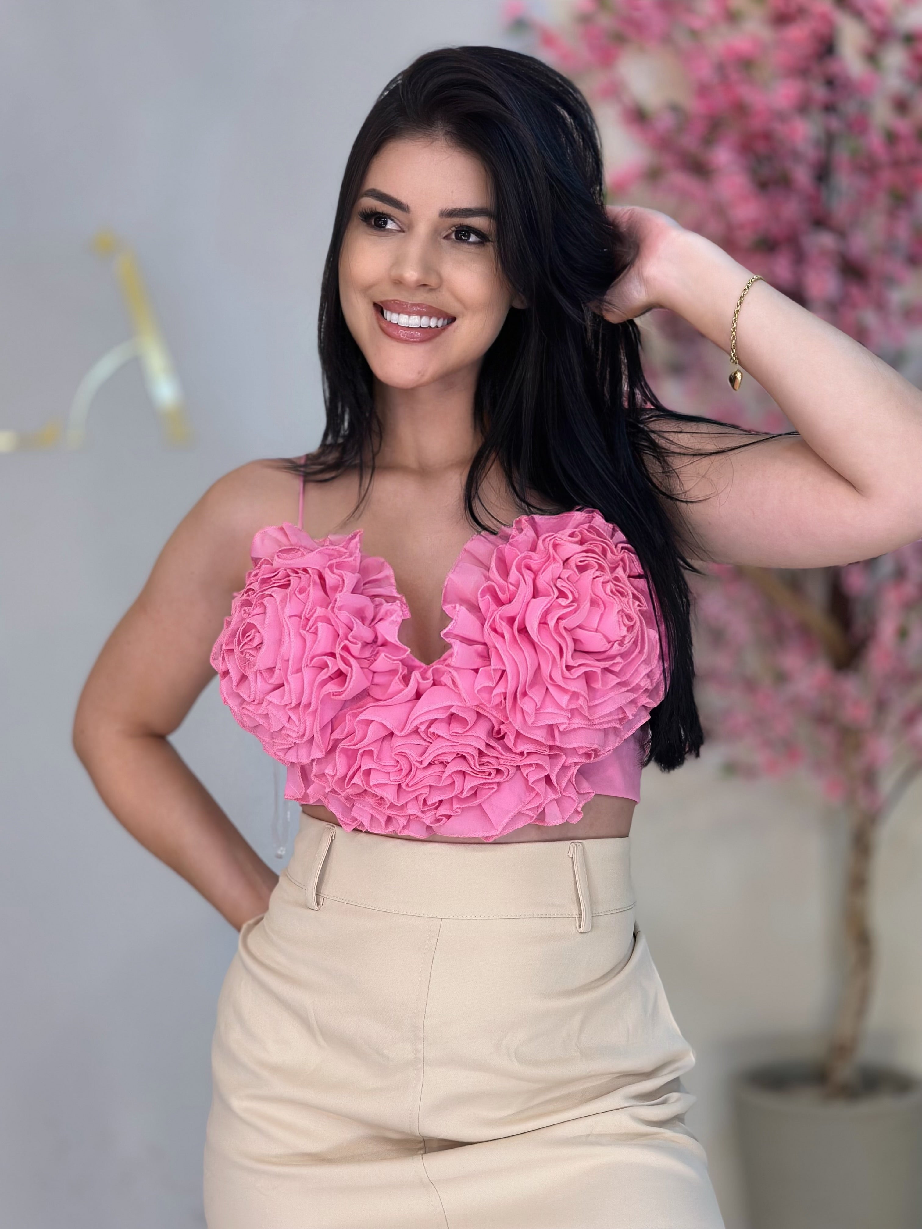 CROPPED LOVE BABADO - ROSA - P