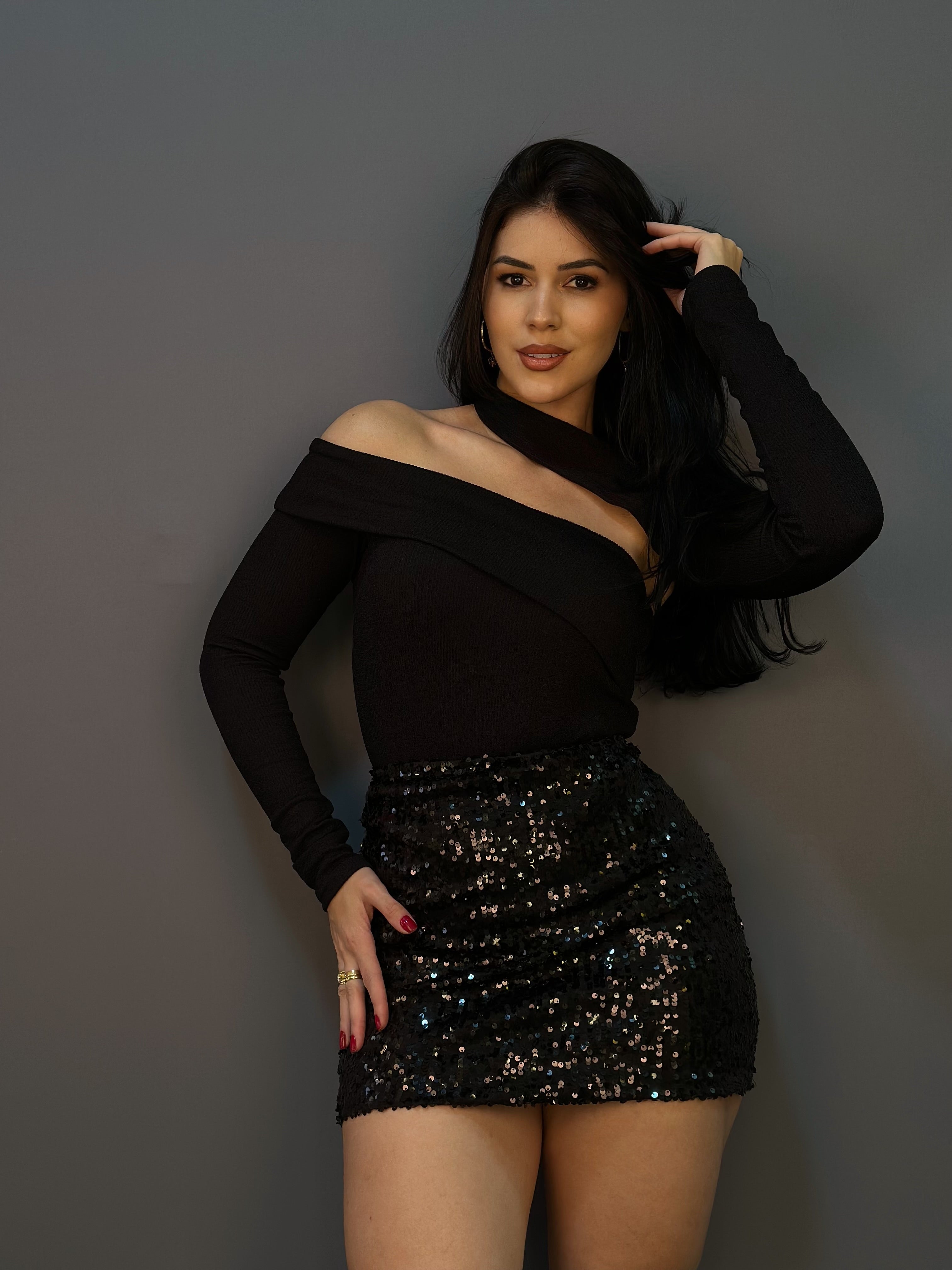 SAIA PAETES SIMPLES - PRETA - TAMANHO ÚNICO