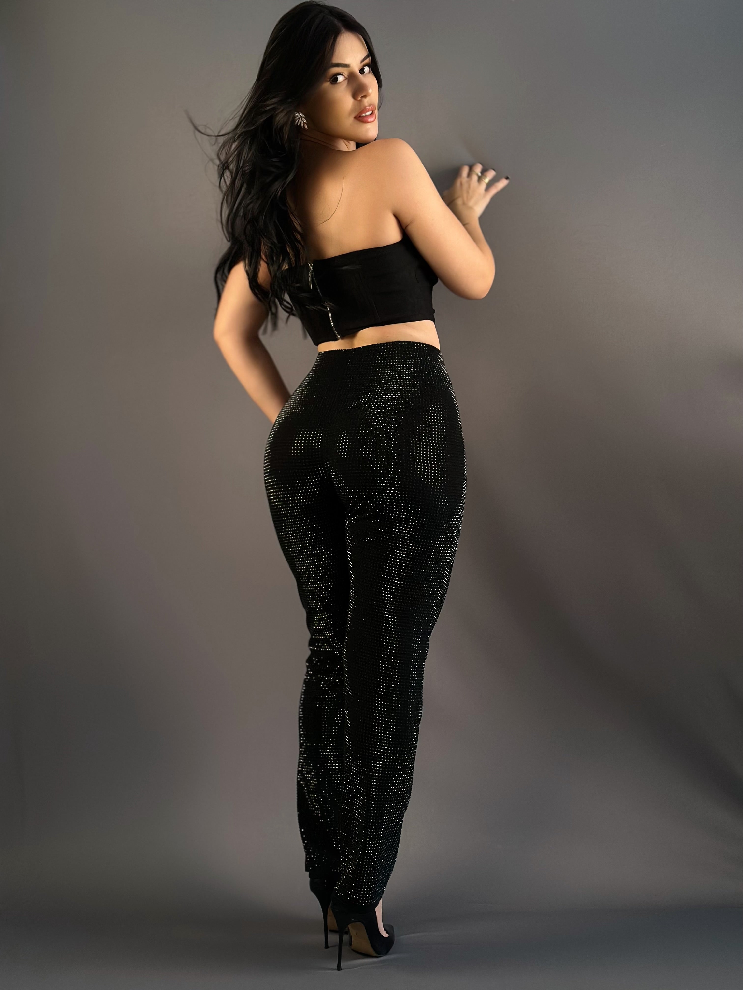 CROPPED PLUMAS - PRETO - G