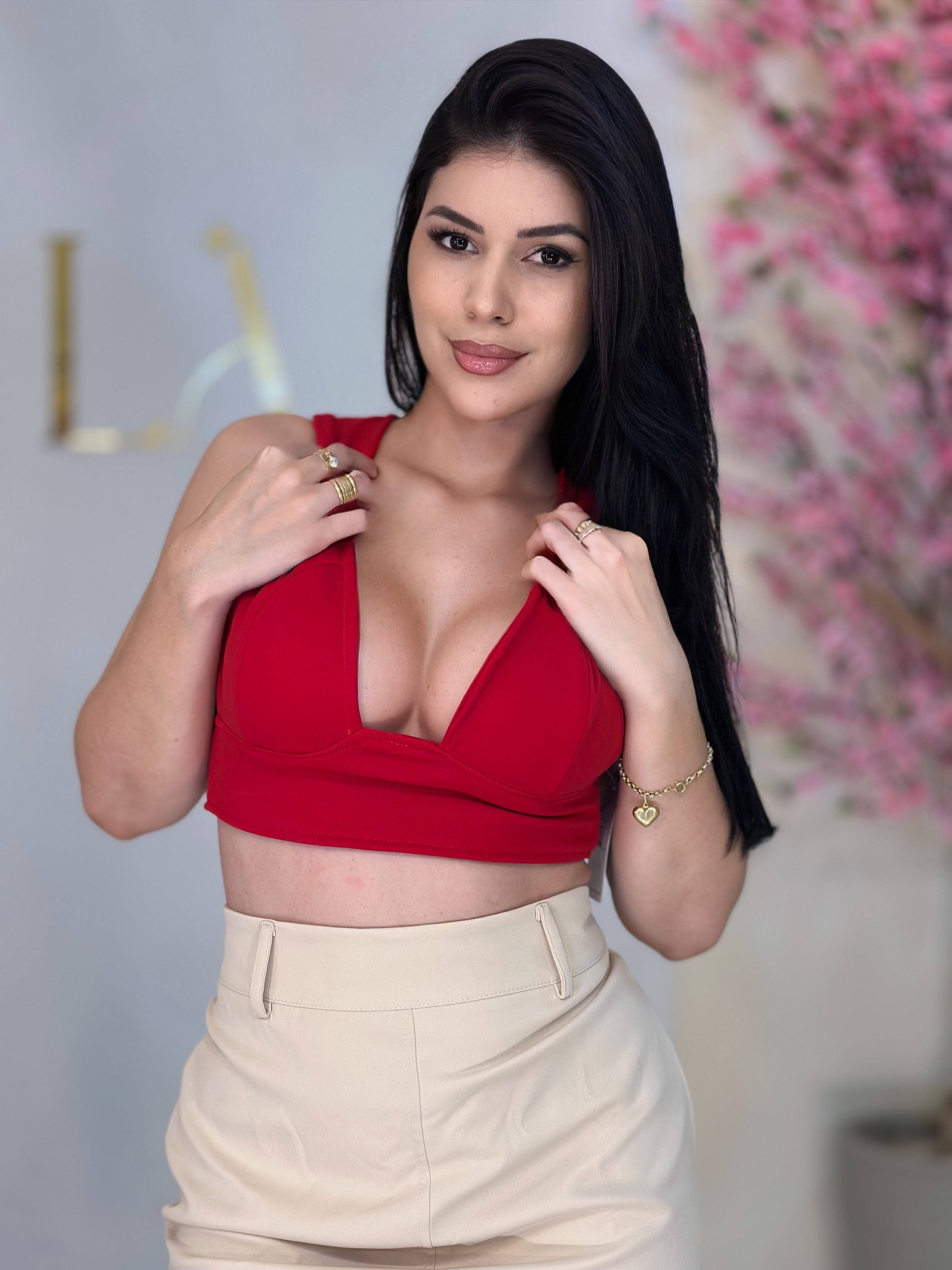 CROPPED LILIAN - VERMELHO - TAMANHO ÚNICO