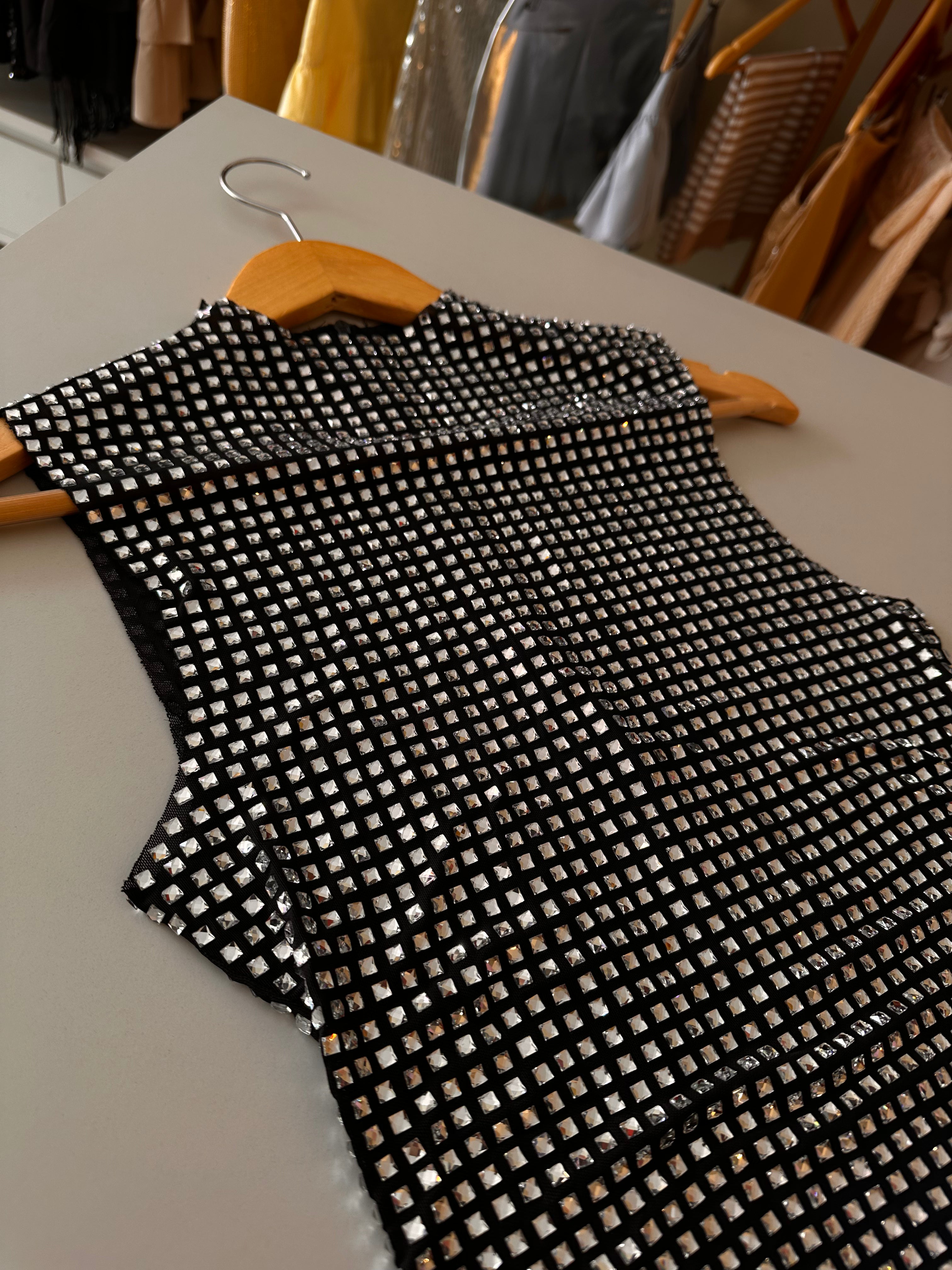 Blusa tule pedrarias