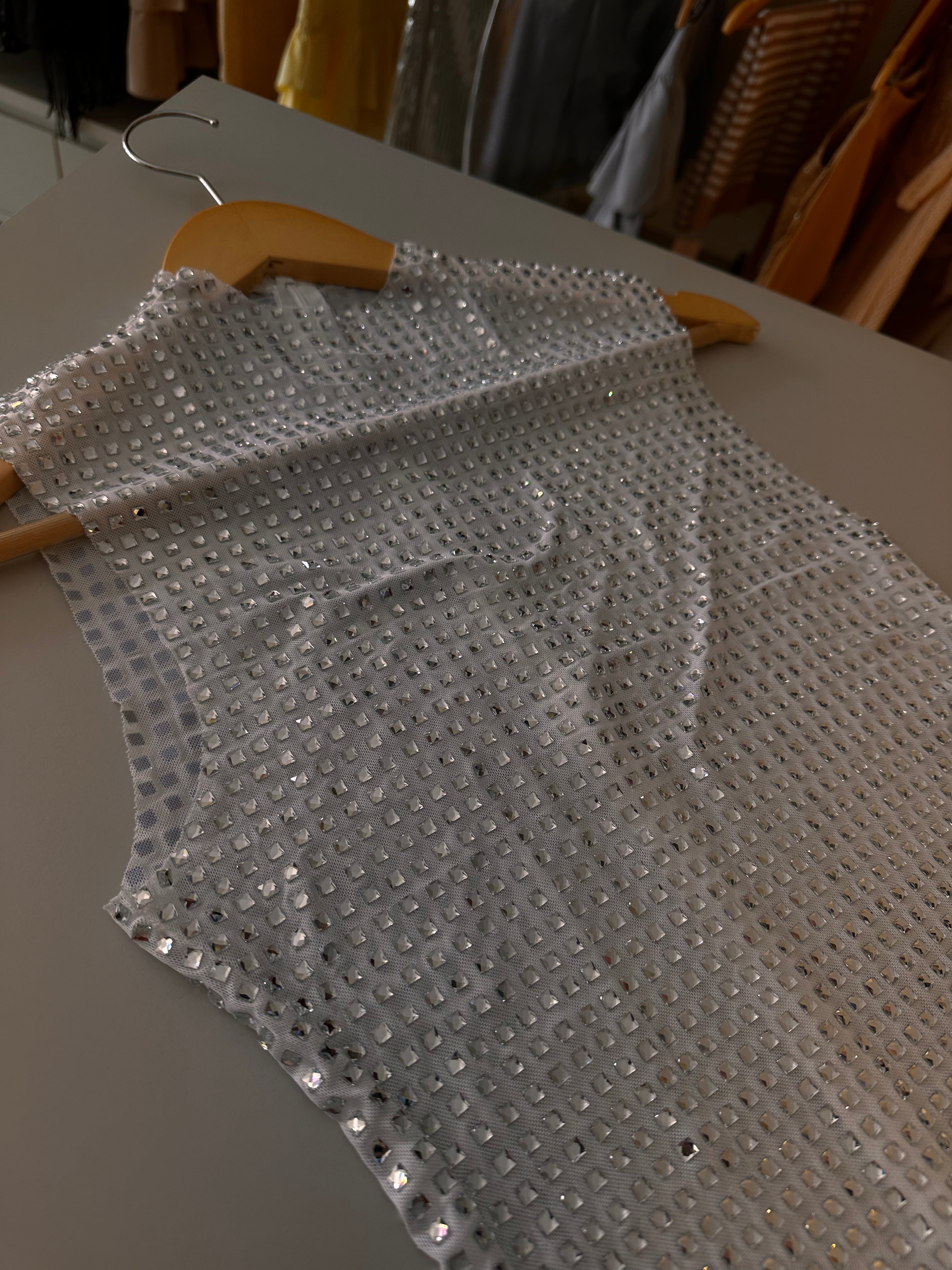 Blusa tule pedrarias