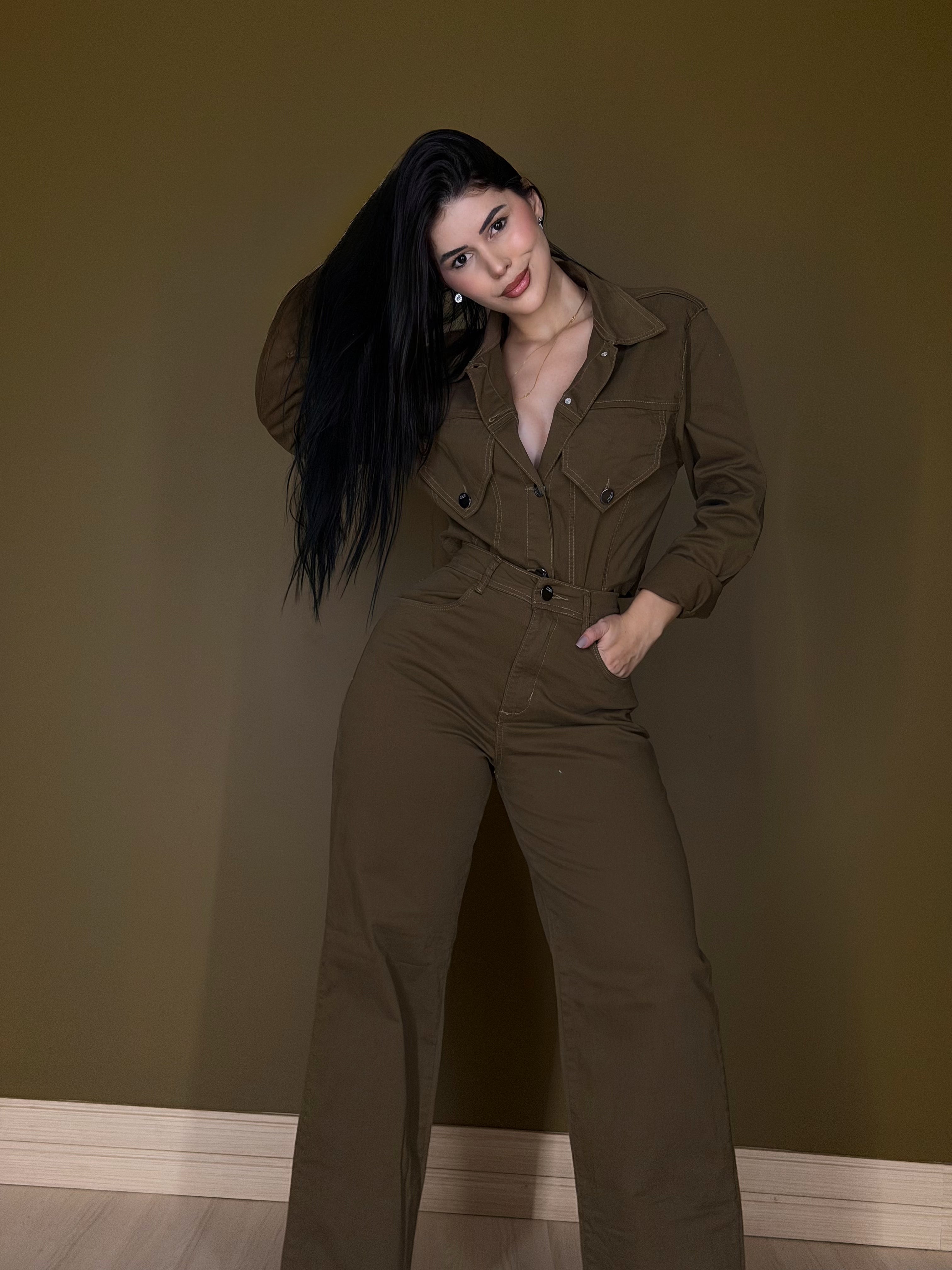 Conjunto Jaqueta/Calça Caqui