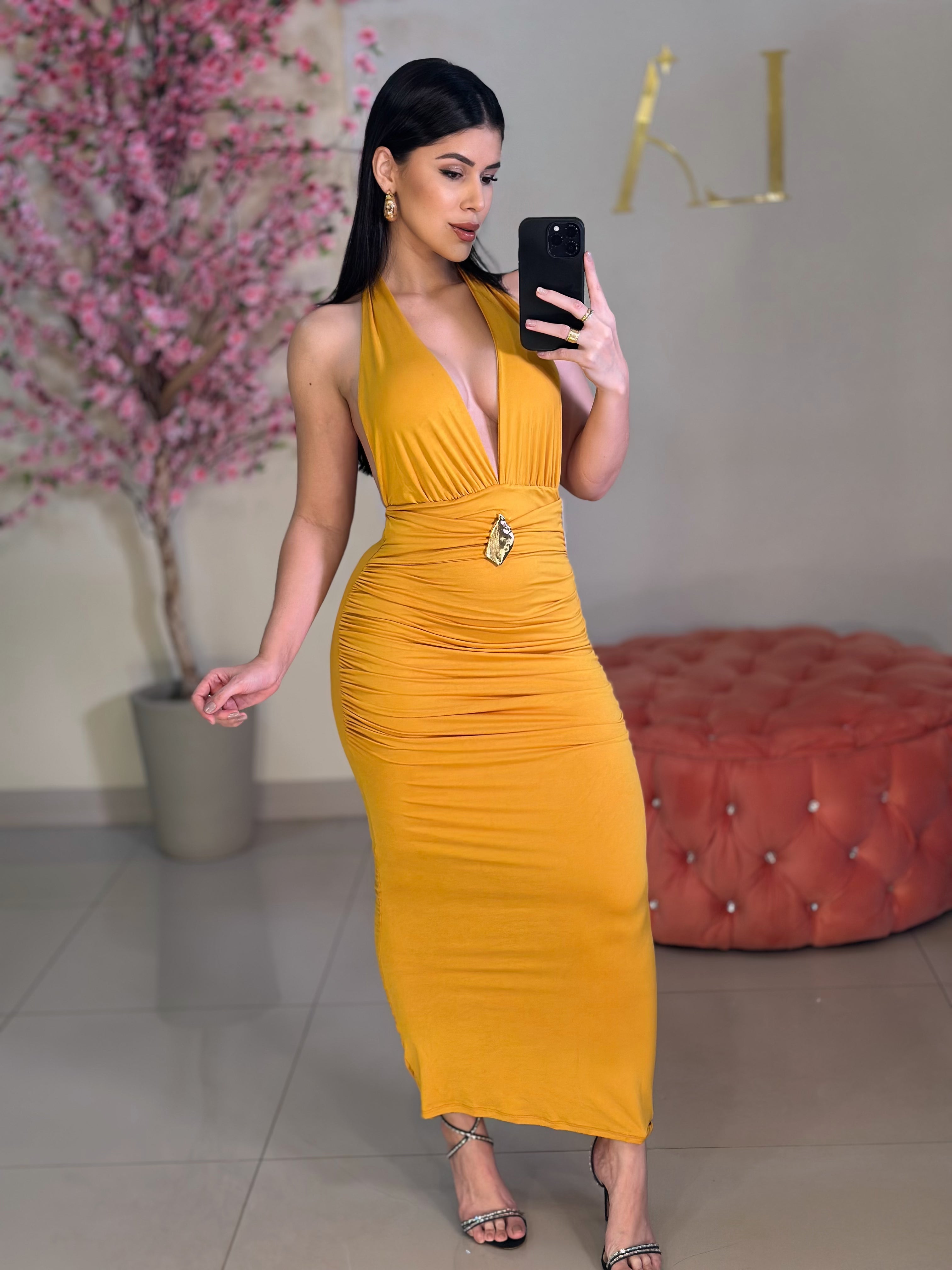 Vestido Aurora - Mostarda