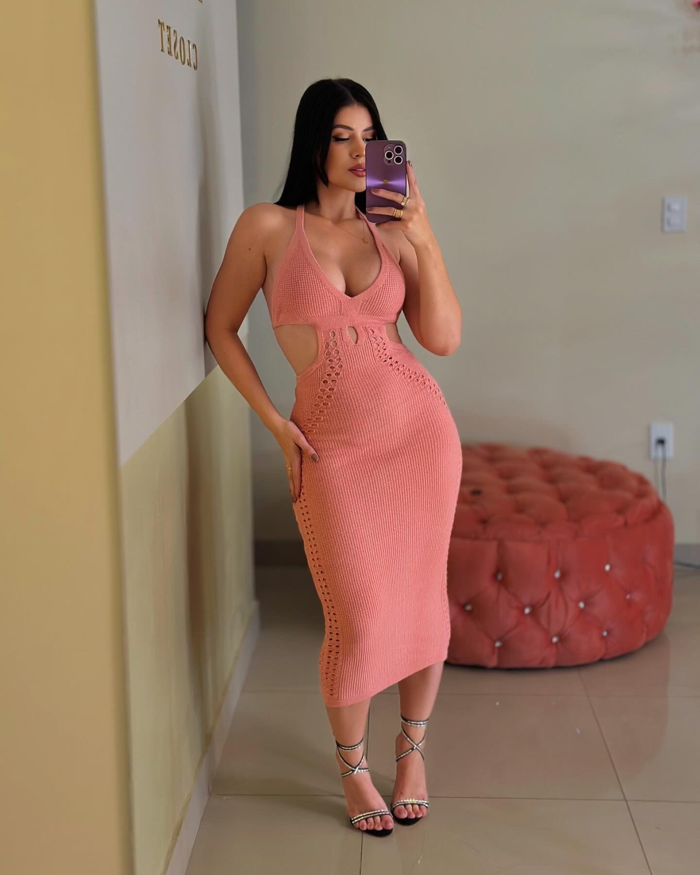 VESTIDO TRICÔ JÚLIA - ROSA - TAMANHO ÚNICO