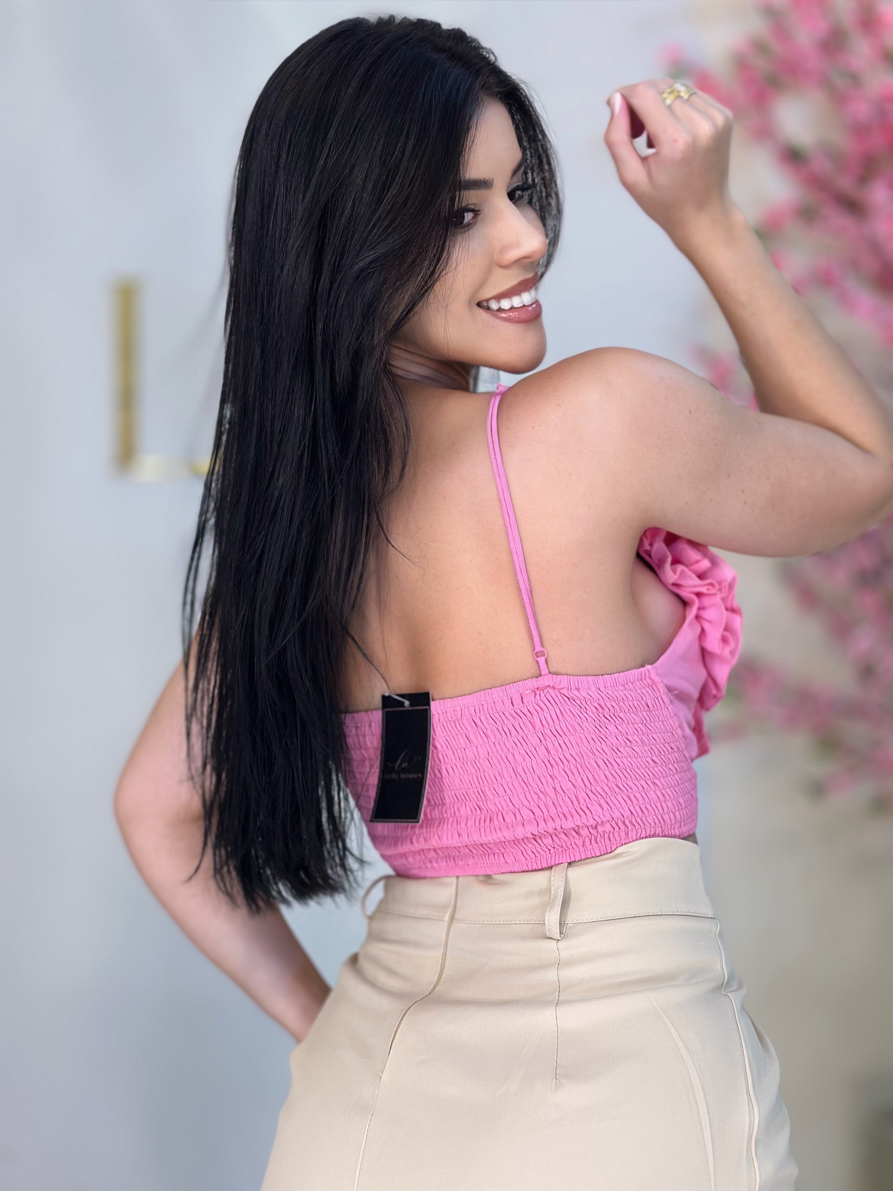 CROPPED LOVE BABADO - ROSA - P