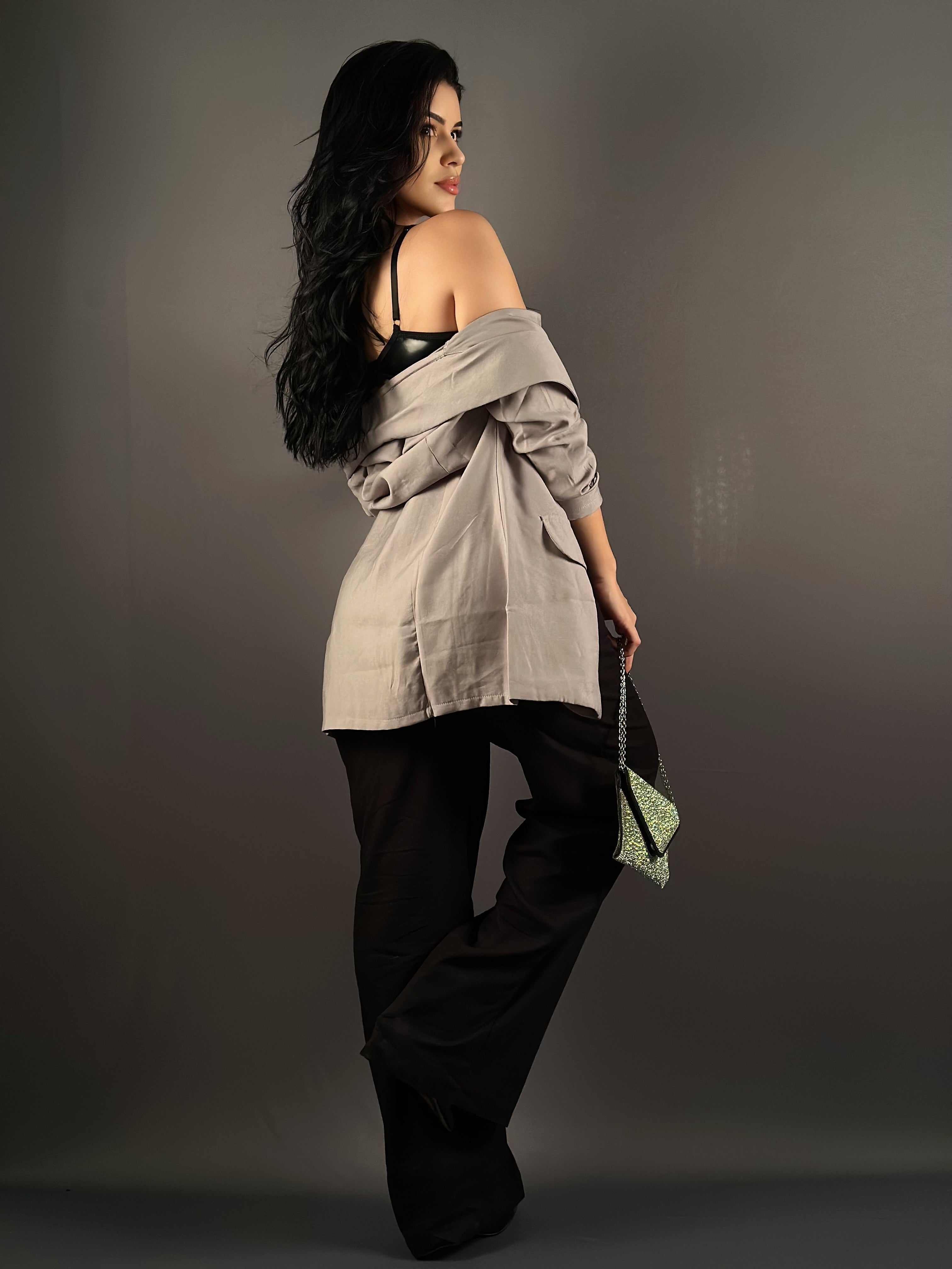 BLAZER LISO CINZA - CINZA - G