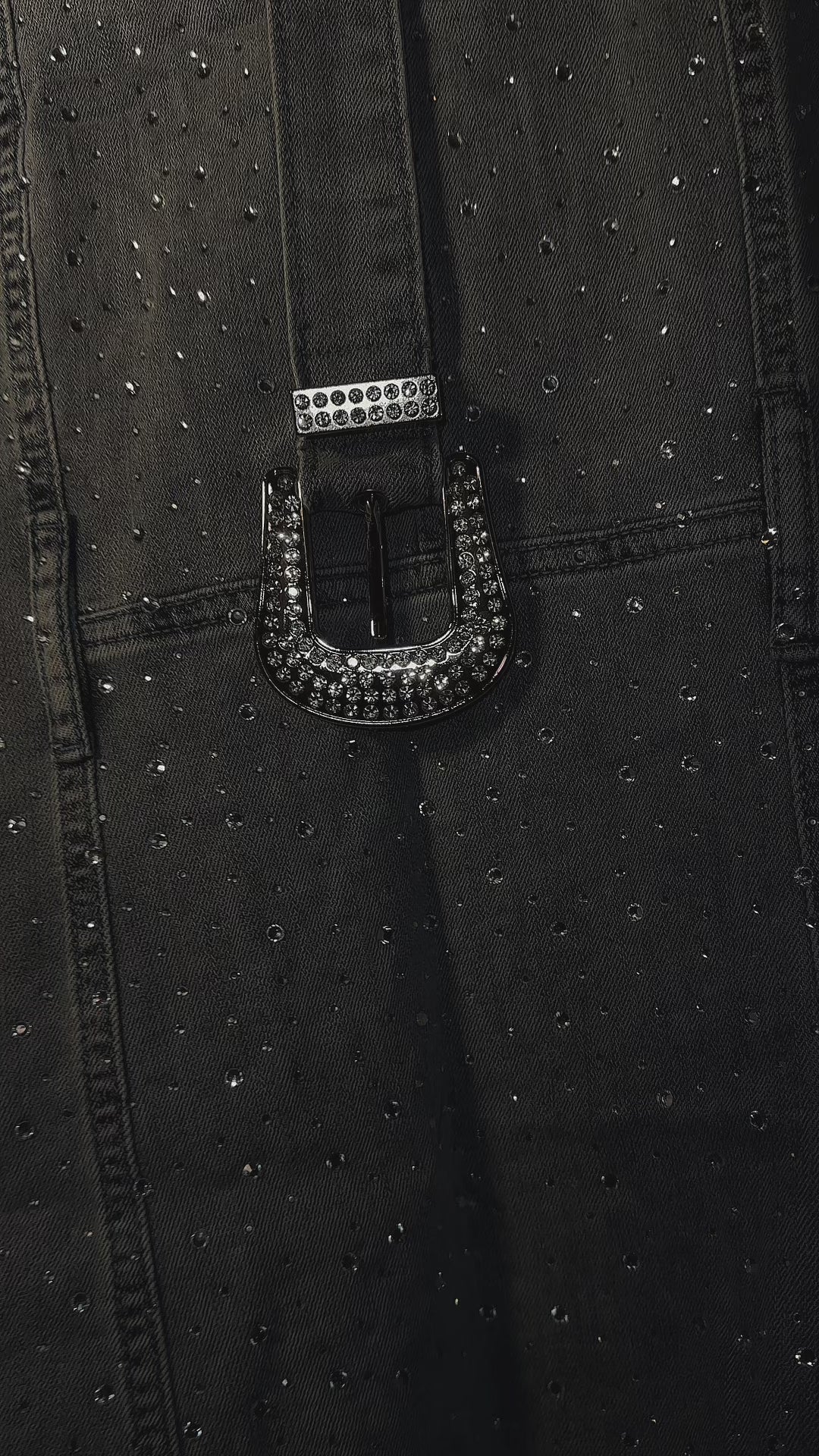 Vestido jeans com brilho