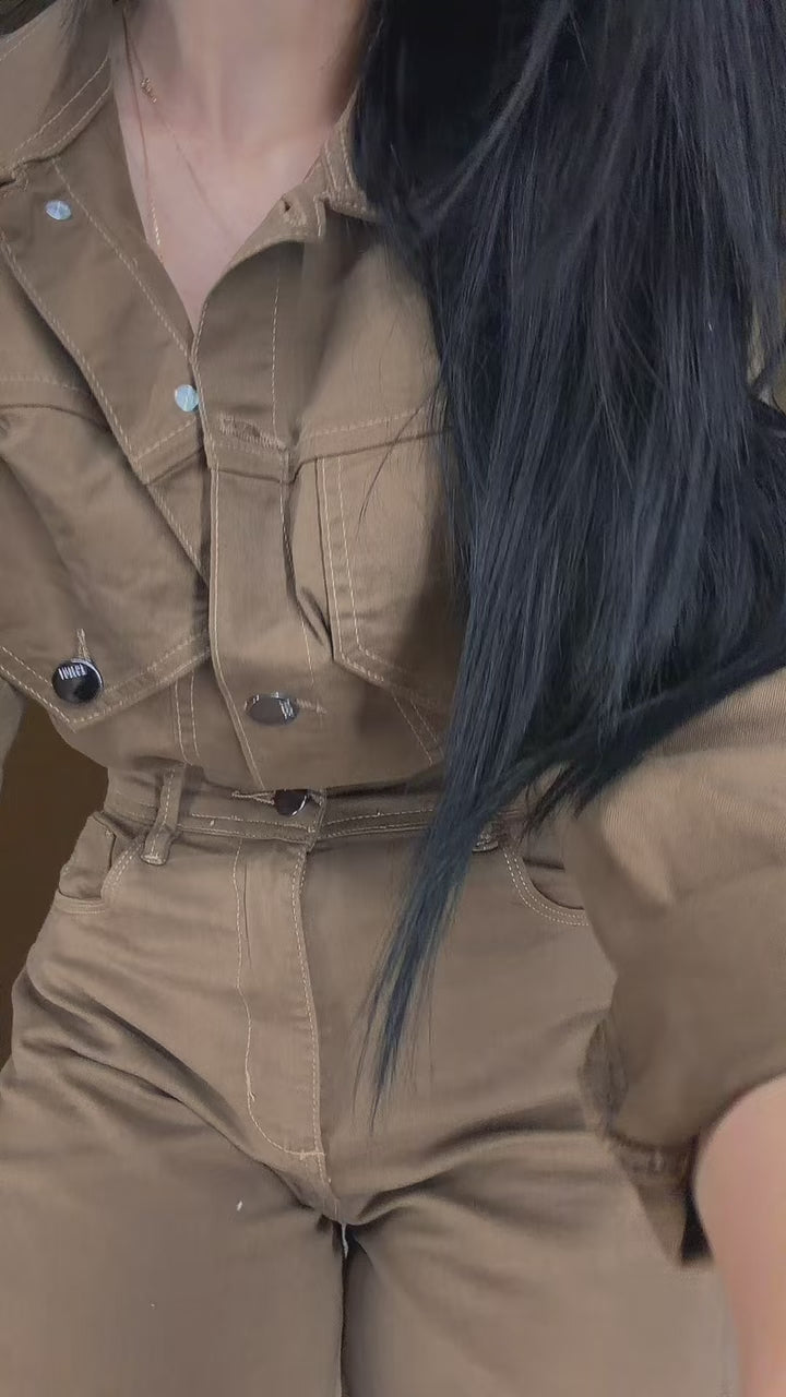 Conjunto Jaqueta/Calça Caqui